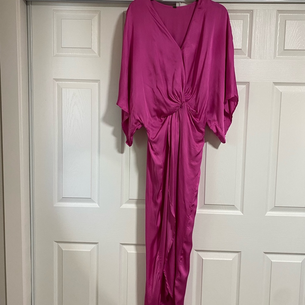 Elegant Pink Draped Dress